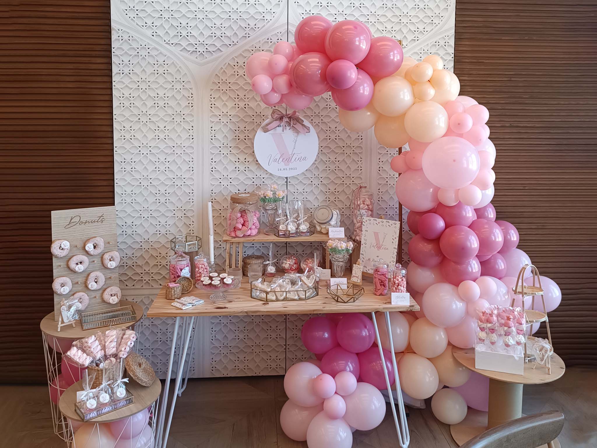 comunion niña segovia globos canybar flores rosa eventos zazu